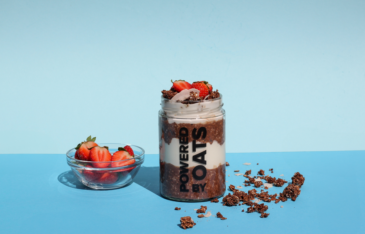 Proteinreiches Frühstück mit Hafer & Quark – Double-Choc Overnight Oats